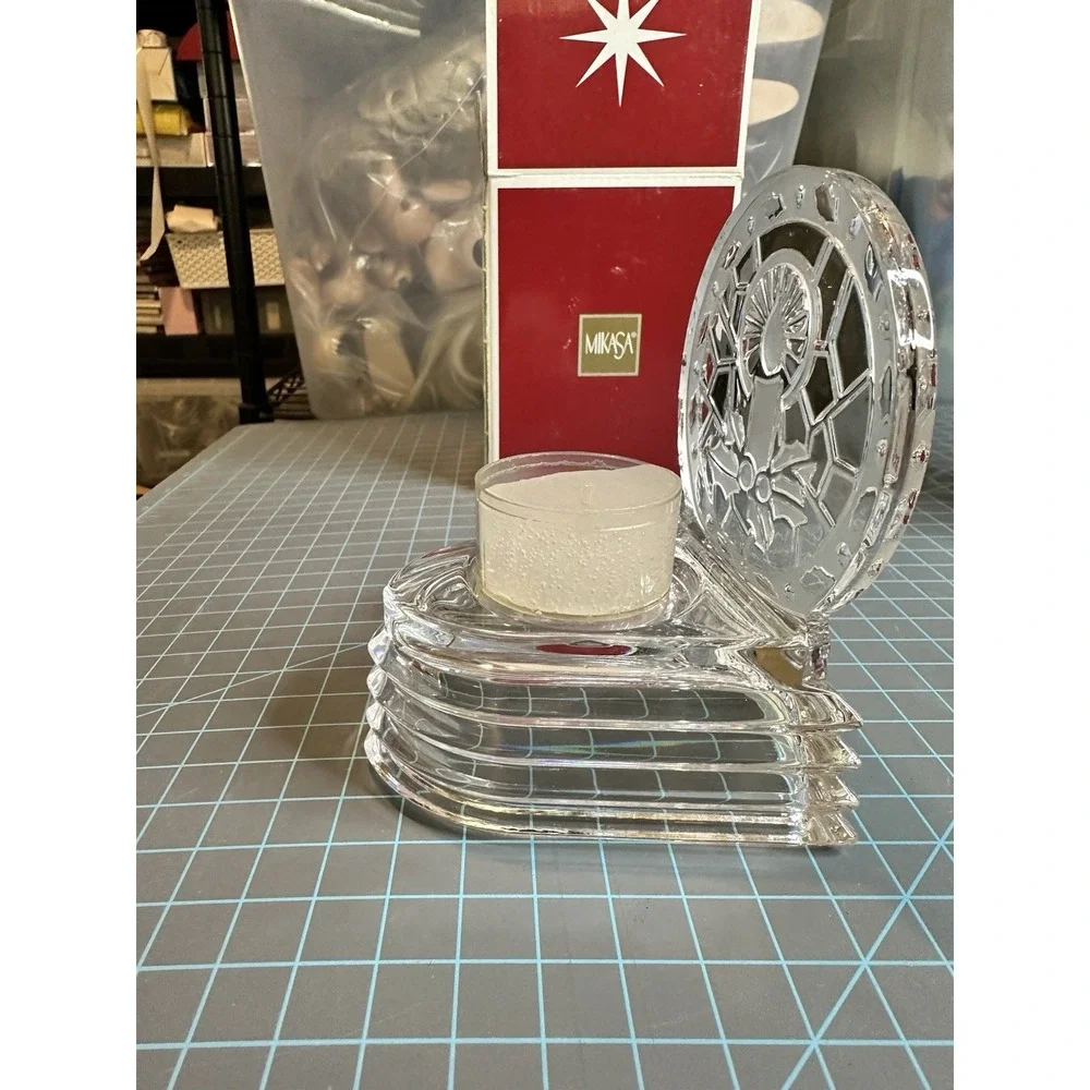 Mikasa Lead Crystal Germany Holiday Glow Votive Christmas Candle Holder
